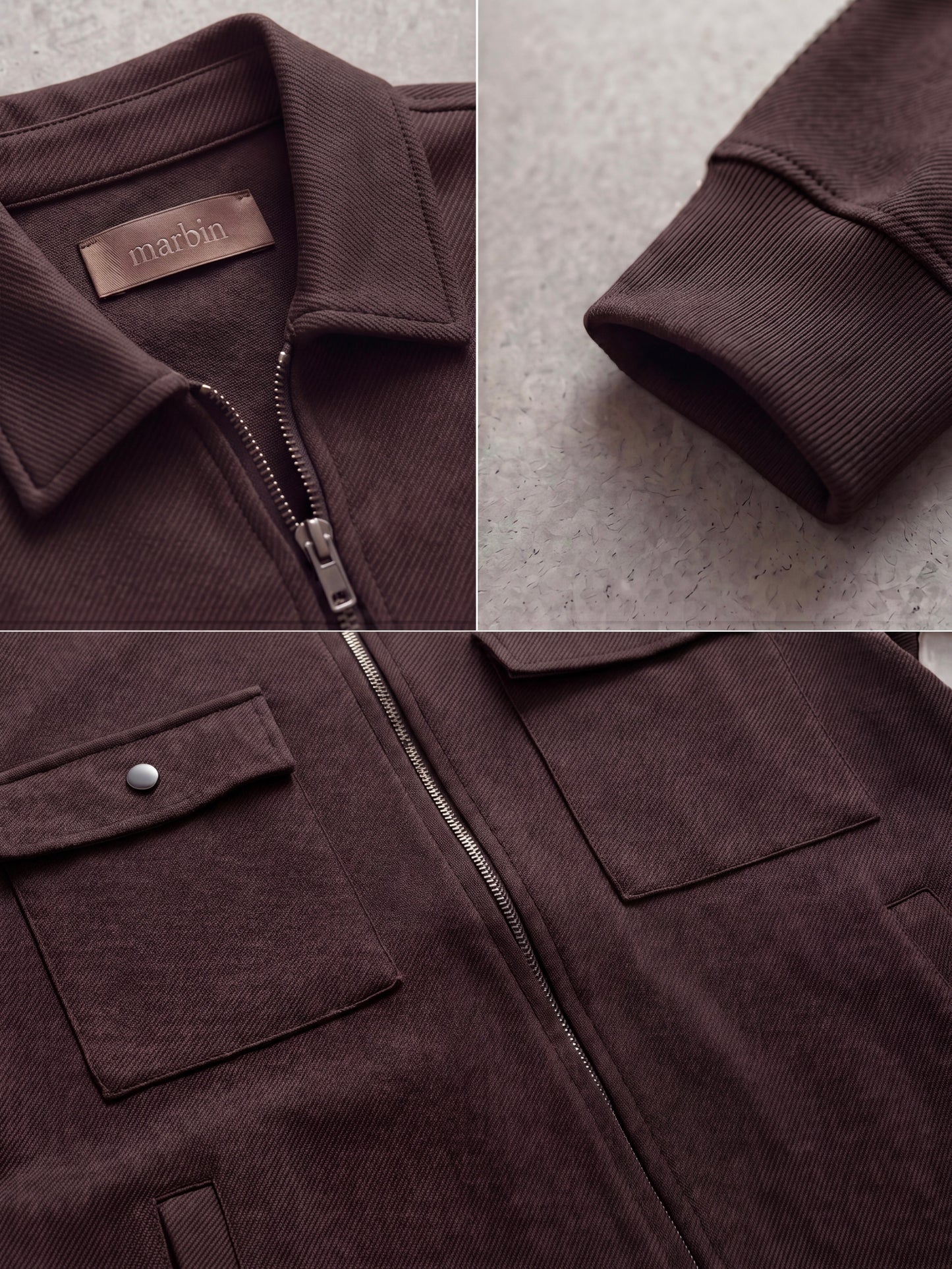 Slim Fit Gabardin Ceket-Mürdüm