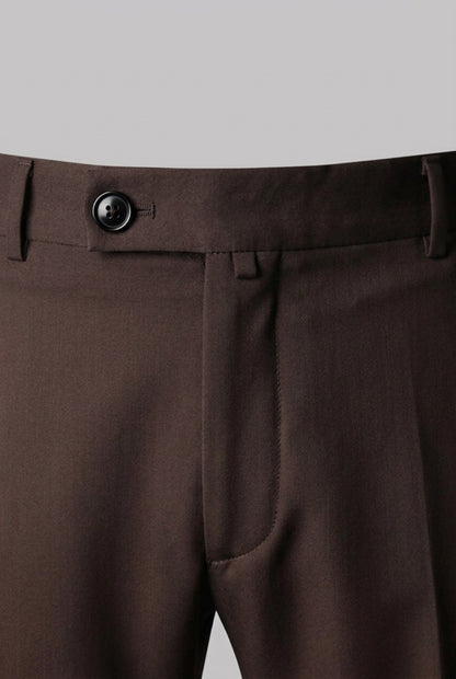 Erkek Slim Fit Kahve Renk Kumaş Pantolon