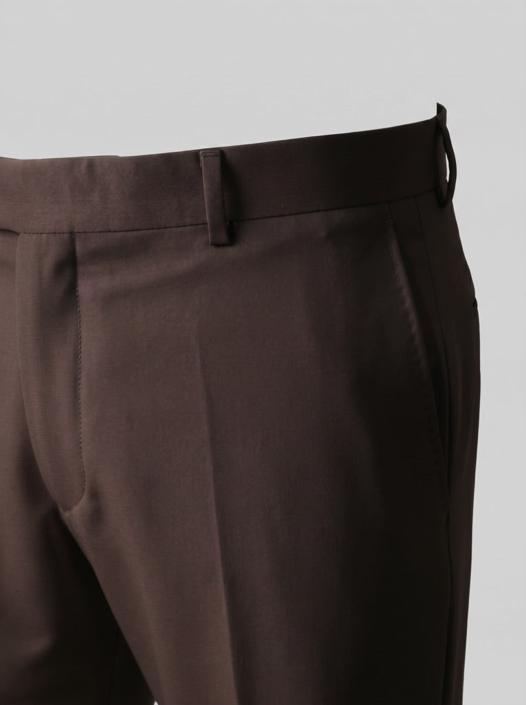 Erkek Slim Fit Kahve Renk Kumaş Pantolon