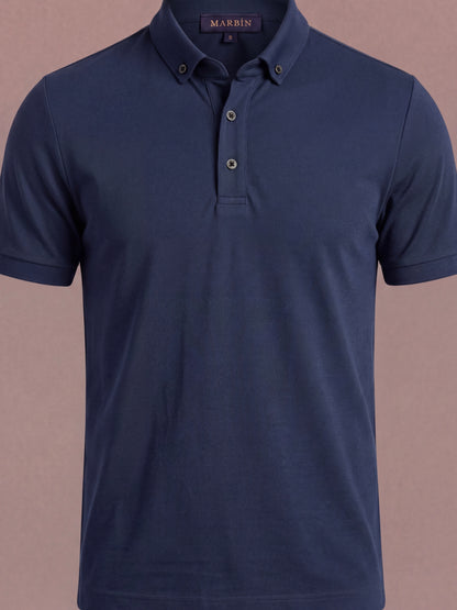 Erkek Slim Fit Polo Yaka Pamuklu Lacivert  Renk Tişört