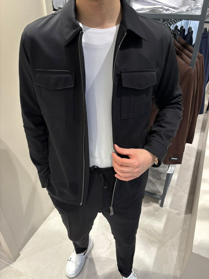 Premium Çift Fermuarlı Spor Ceket-Pantolon SİYAH