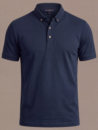 Erkek Slim Fit Polo Yaka Pamuklu Lacivert Renk Tişört