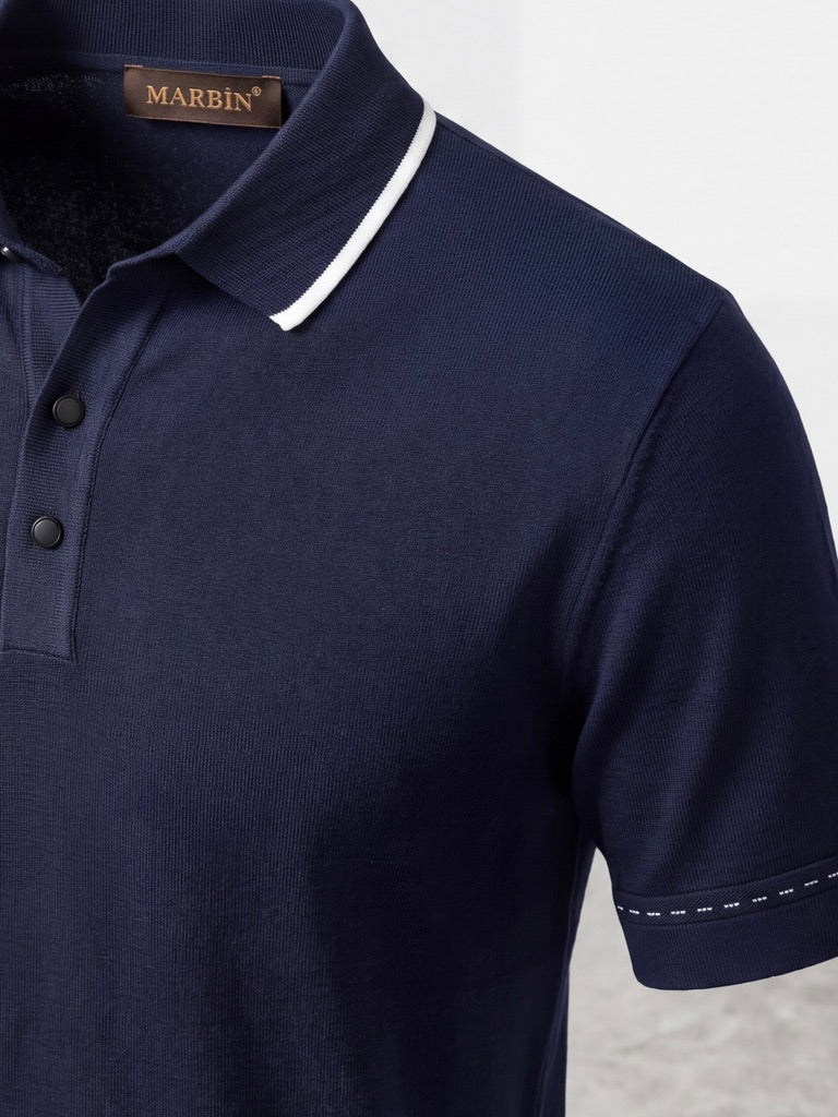 Erkek Slim Fit Lacivert  Renk Desenli Rayon Tişört