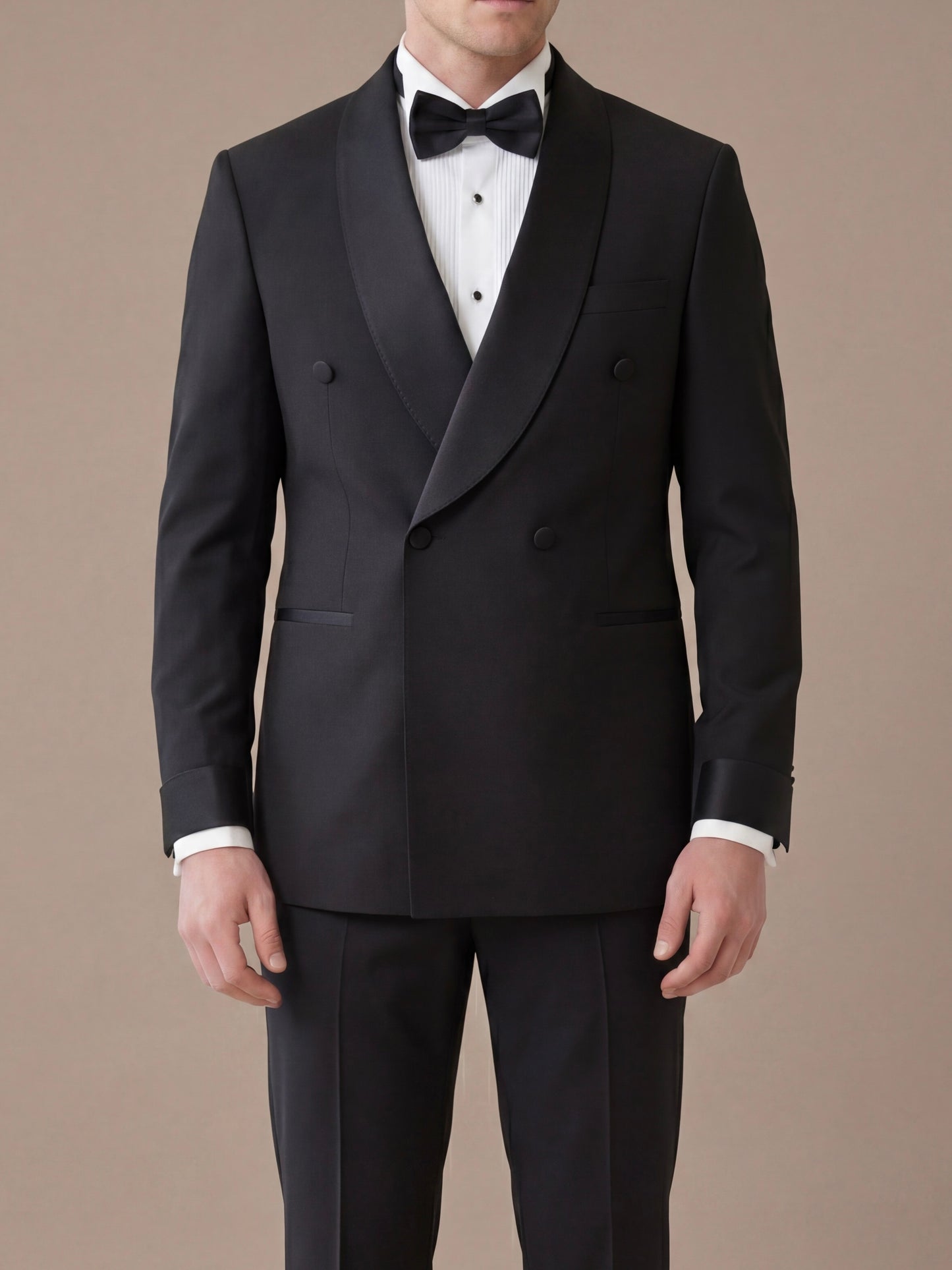 İtalyan Stil Black Royal Şal Yaka Smokin Damatlık Set-Siyah