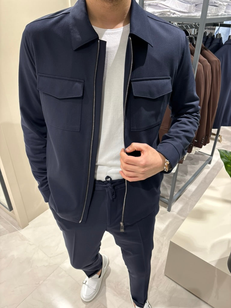 Premium Çift Fermuarlı Spor Ceket-Pantolon LACİVERT