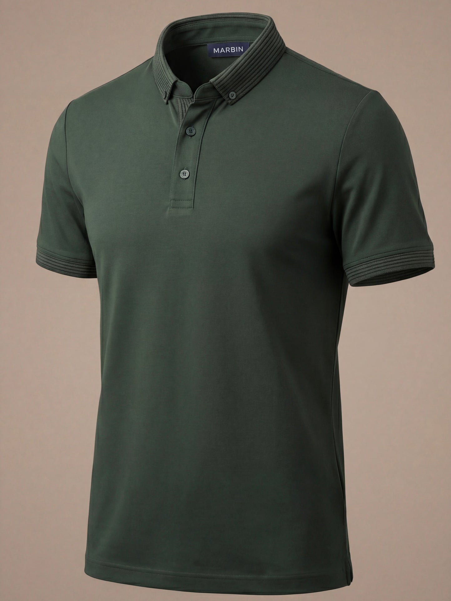 Erkek Slim Fit Polo Yaka Pamuklu Yeşil Renk Tişört