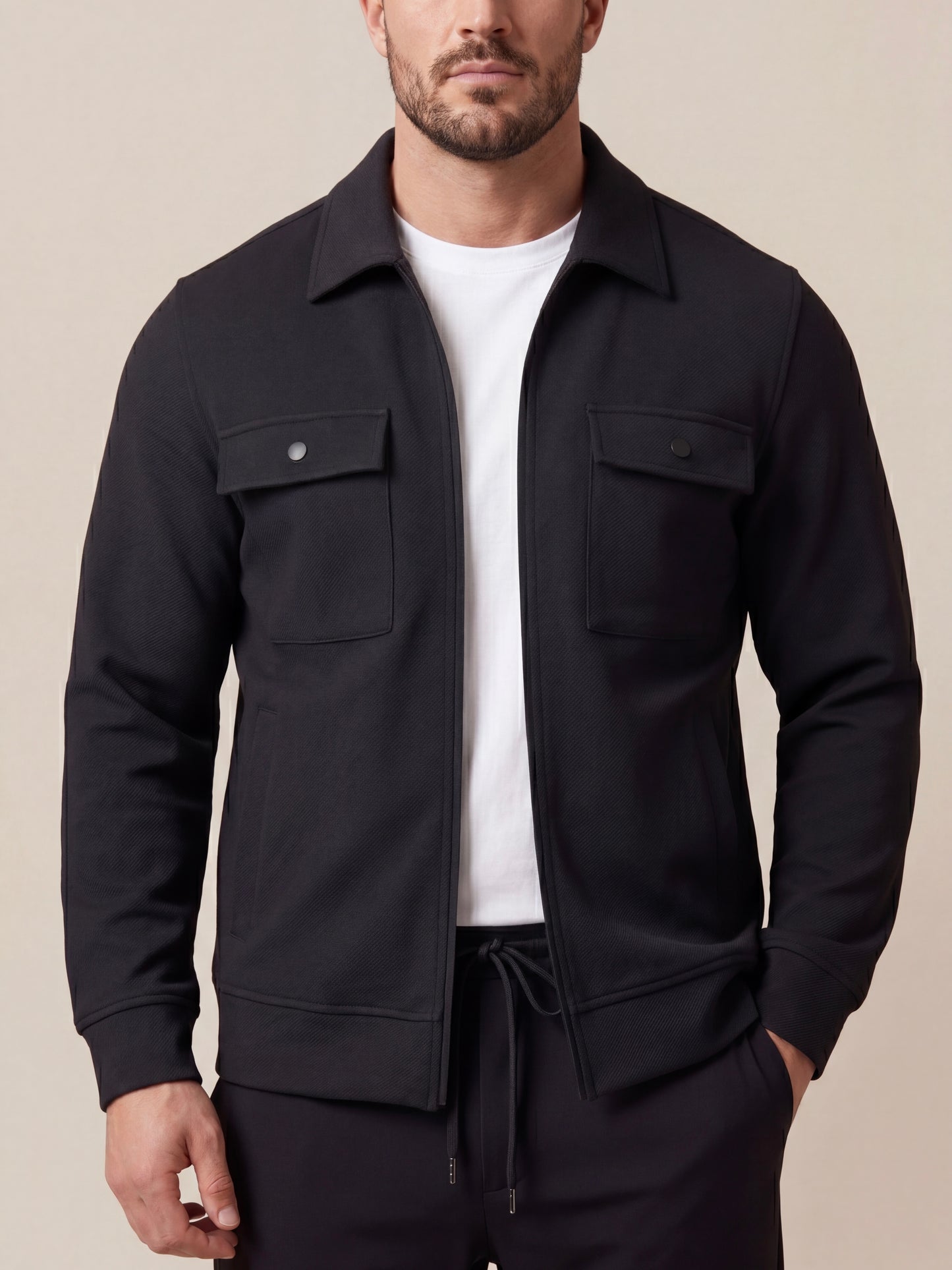 Slim Fit Gabardin Ceket-Siyah