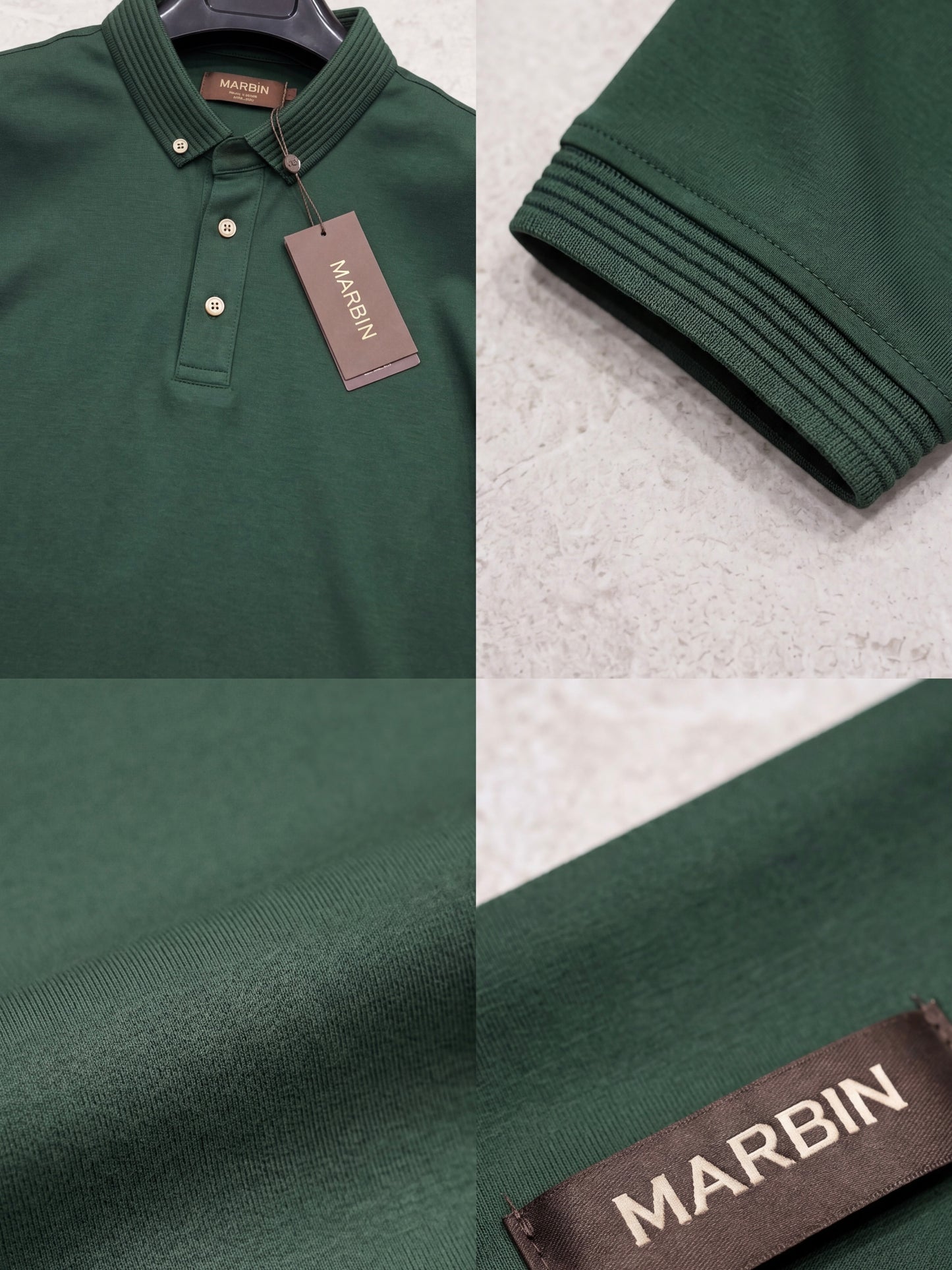 Erkek Slim Fit Polo Yaka Pamuklu Yeşil Renk Tişört