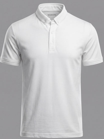 Erkek Slim Fit Polo Yaka Pamuklu Beyaz Renk Tişört