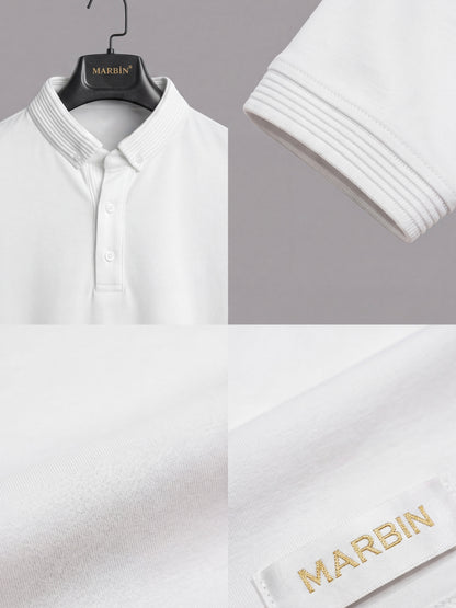 Erkek Slim Fit Polo Yaka Pamuklu Beyaz Renk Tişört