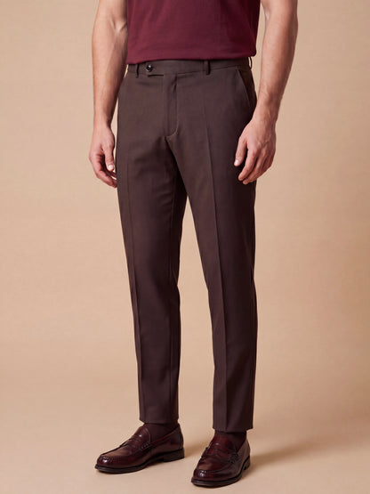 Erkek Slim Fit Kahve Renk Kumaş Pantolon