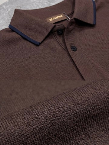 Erkek Slim Fit Kahve  Renk Desenli Rayon Tişört