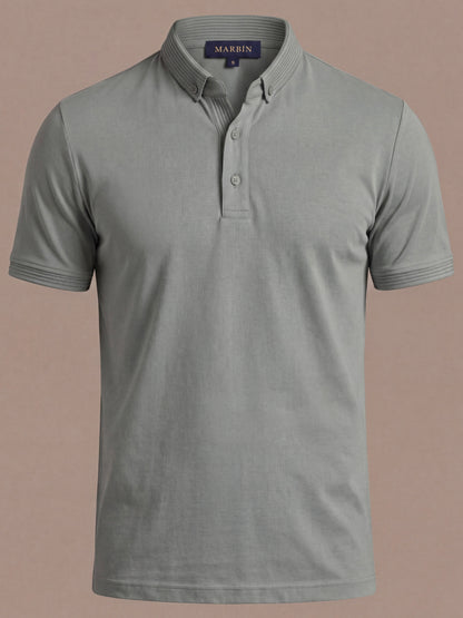 Erkek Slim Fit Polo Yaka Pamuklu Zeytin Yeşili Renk Tişört