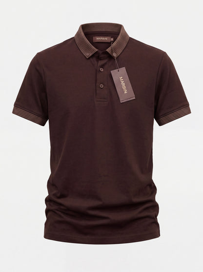Erkek Slim Fit Polo Yaka Pamuklu Acı Kahve Renk Tişört