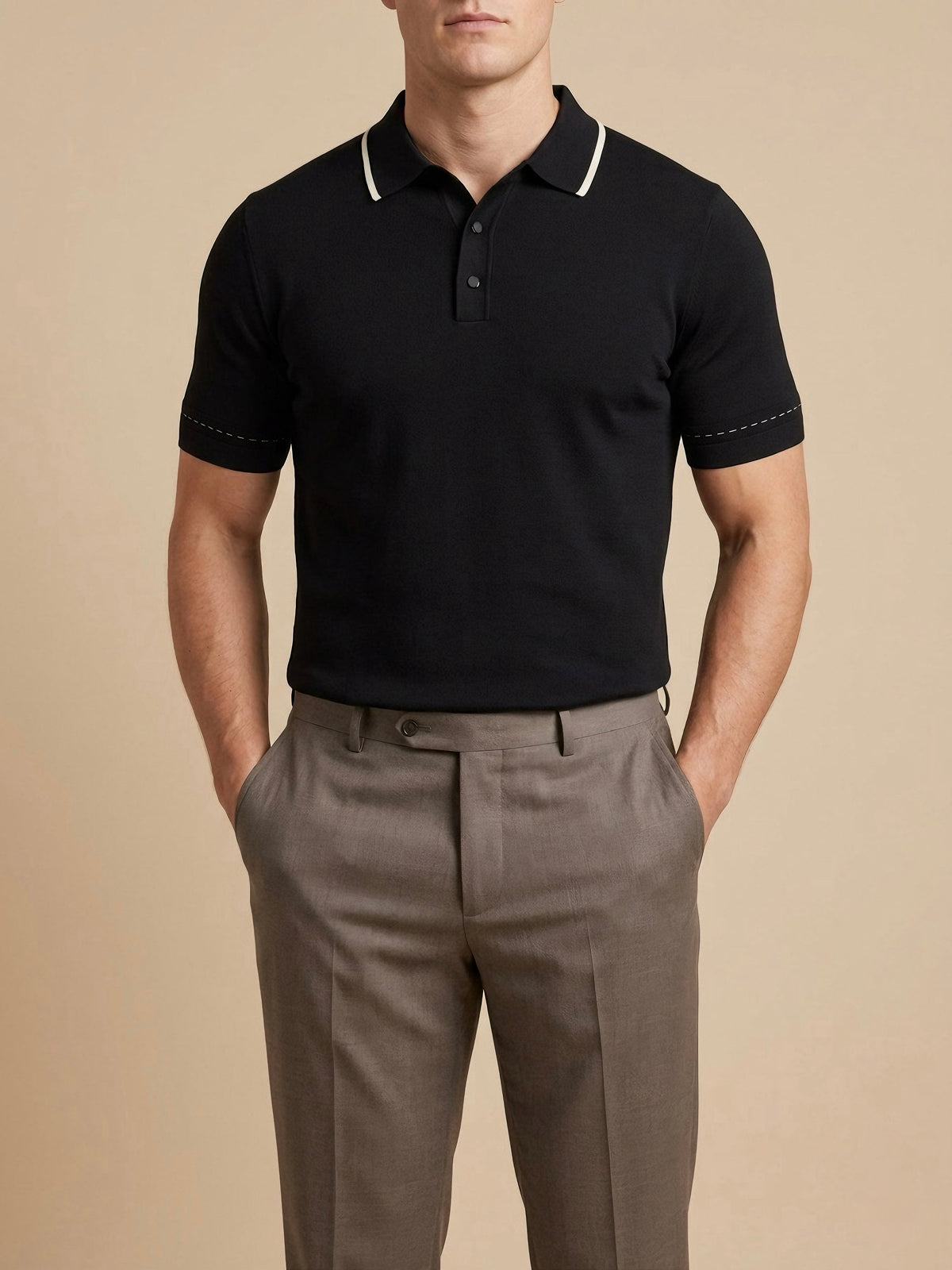 Erkek Slim Fit Siyah Renk Desenli Rayon Tişört