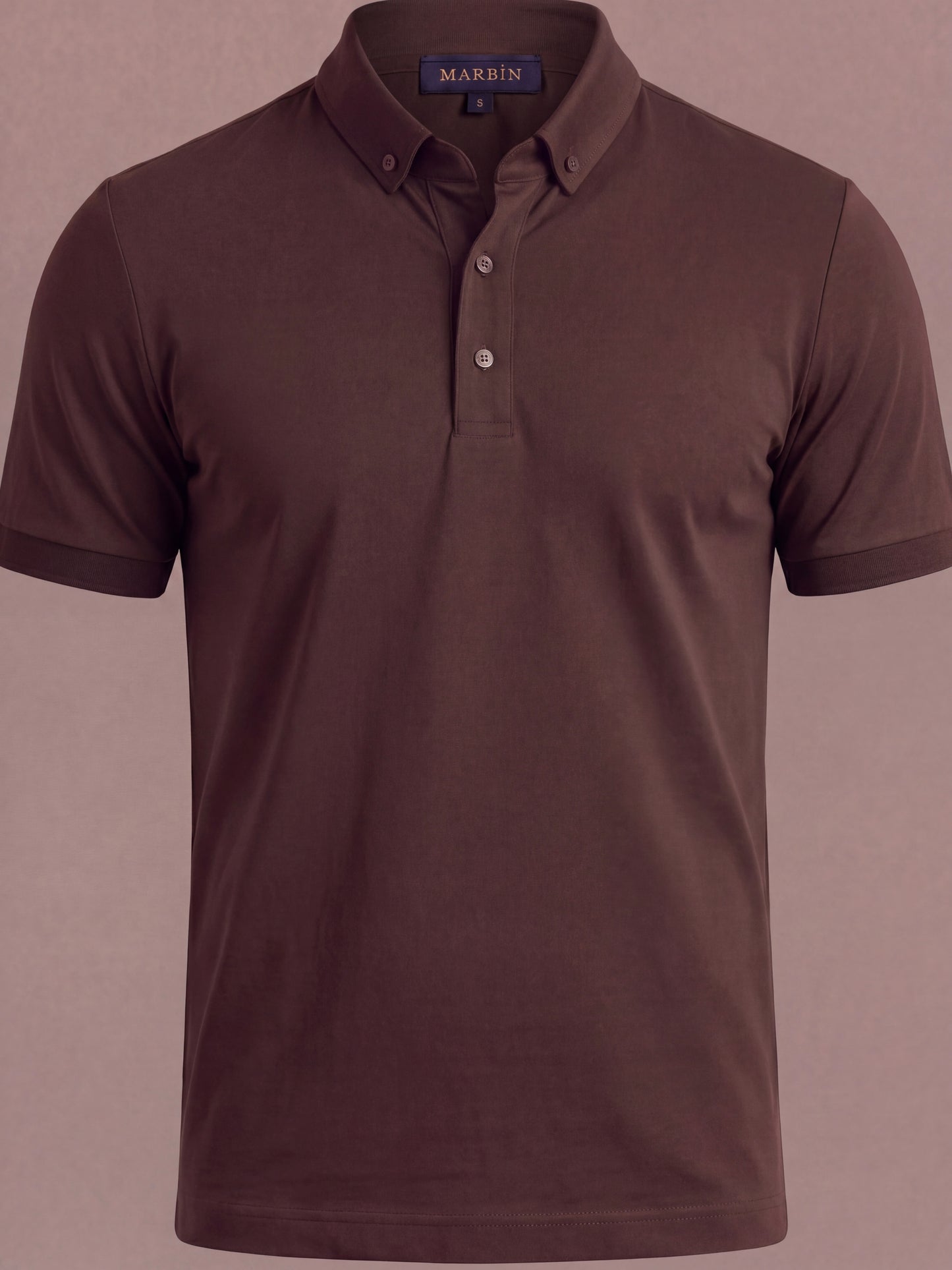 Erkek Slim Fit Polo Yaka Pamuklu Kahve Renk Tişört
