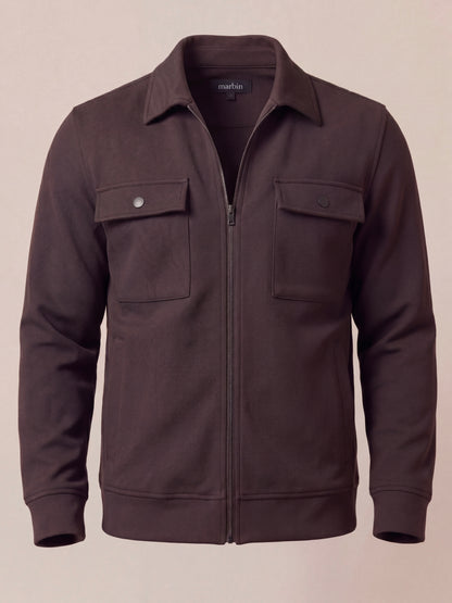 Slim Fit Gabardin Ceket-Mürdüm