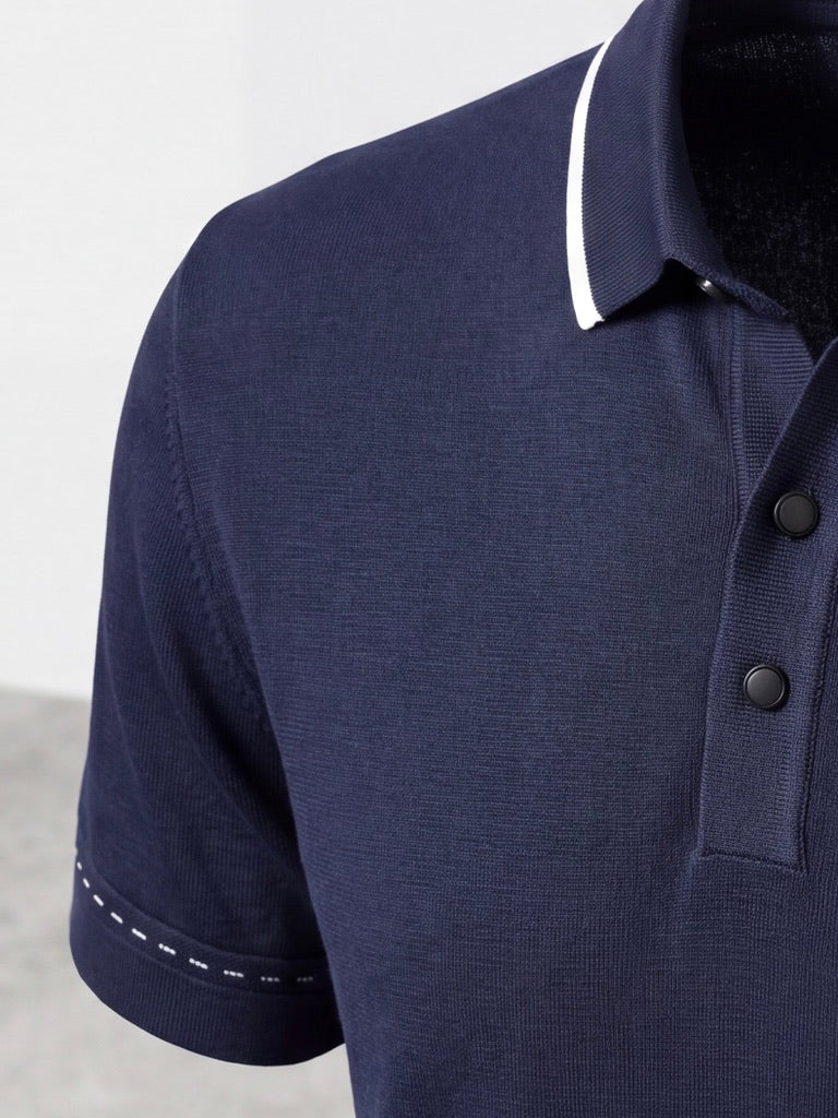 Erkek Slim Fit Lacivert  Renk Desenli Rayon Tişört