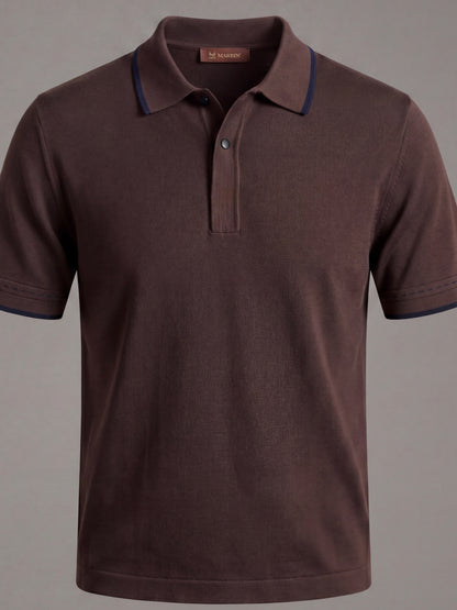 Erkek Slim Fit Kahve  Renk Desenli Rayon Tişört