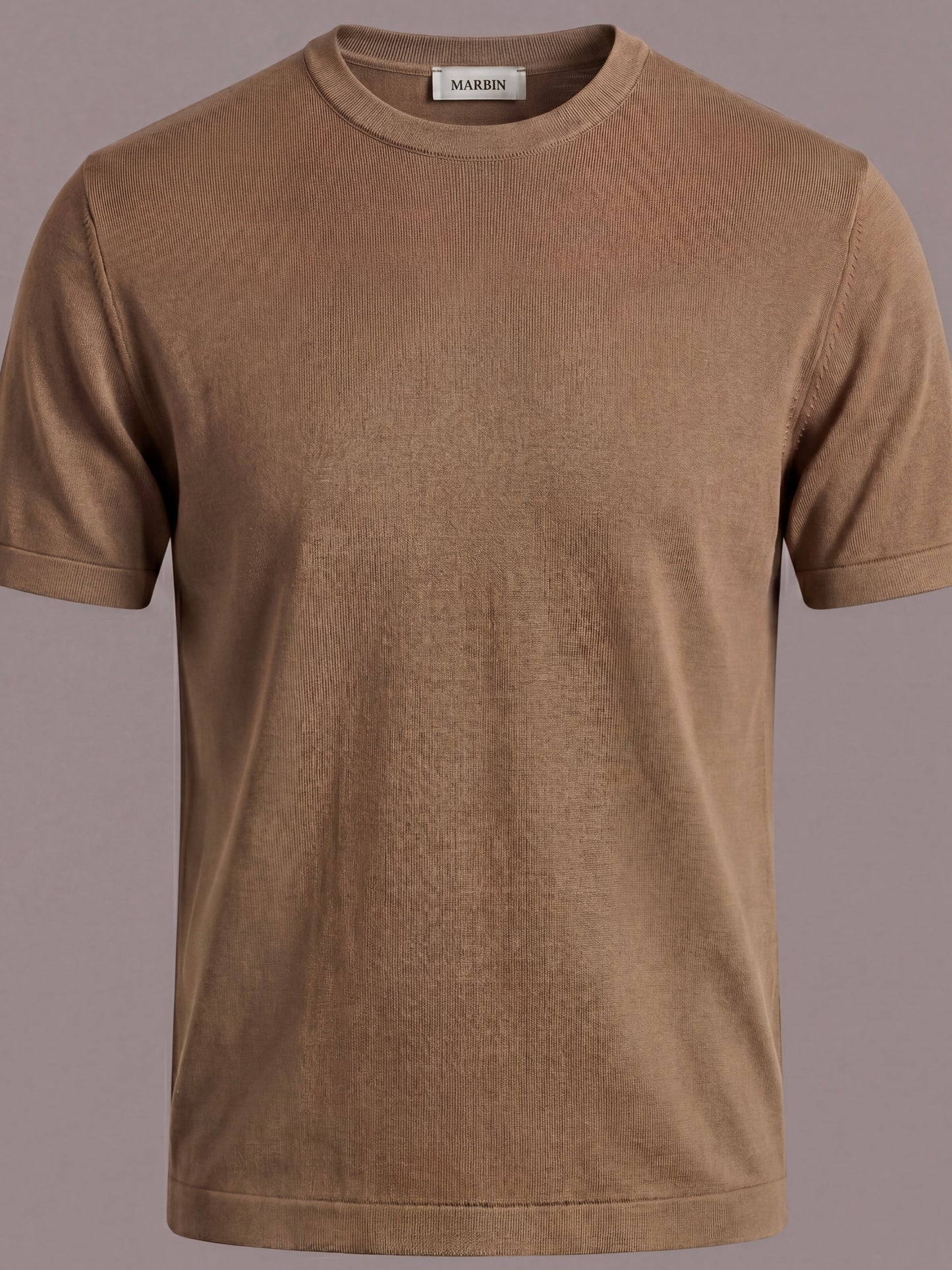 Erkek Slim Fit Toprak Renk Rayon Tişört