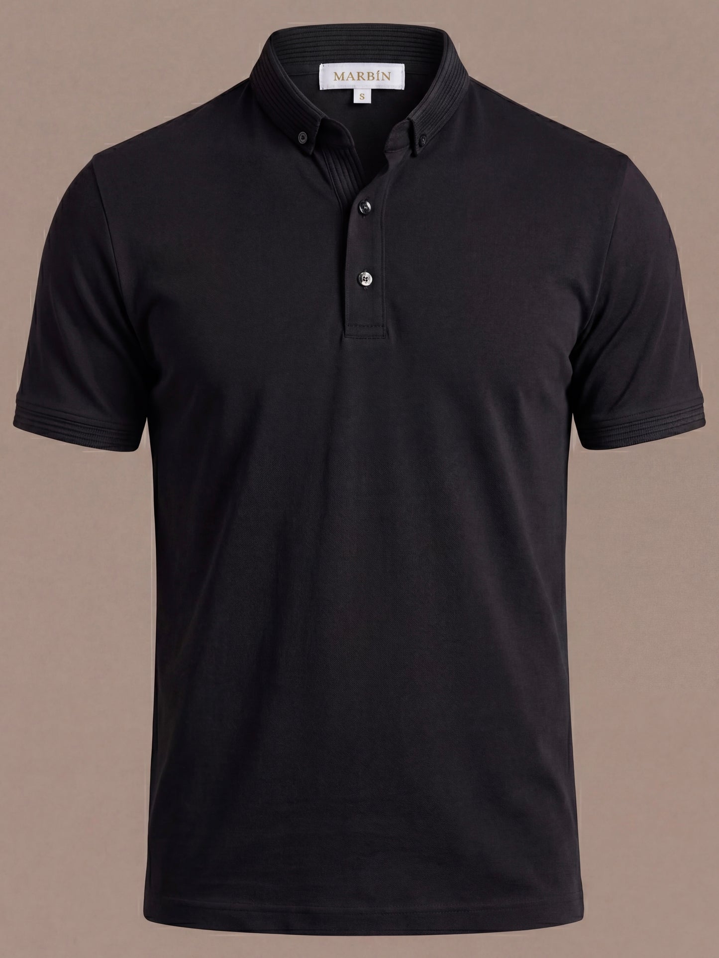 Erkek Slim Fit Polo Yaka Pamuklu Siyah Renk Tişört