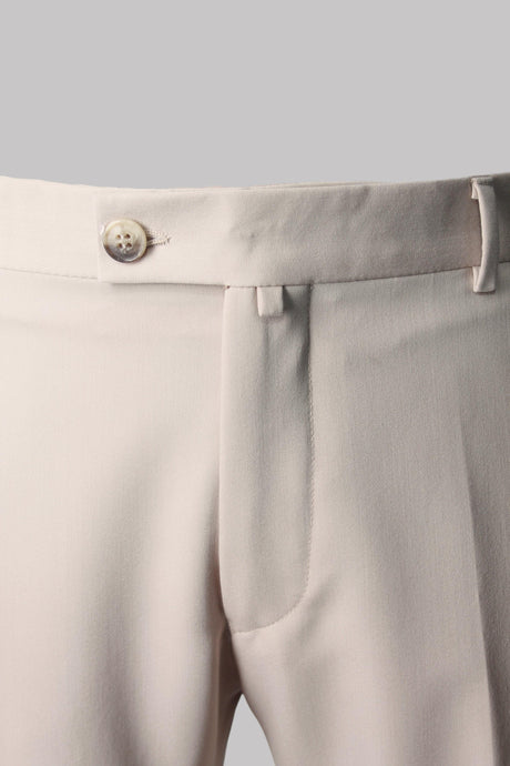 Erkek Slim Fit Bej Renk Kumaş Pantolon