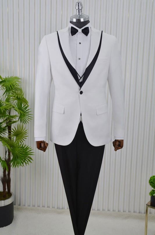 İtalyan Stil Şal Yaka Slim fit Damatlık Takım Elbise