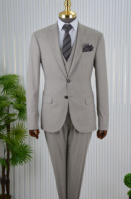 İtalyan Stil Yelekli Takım Elbise