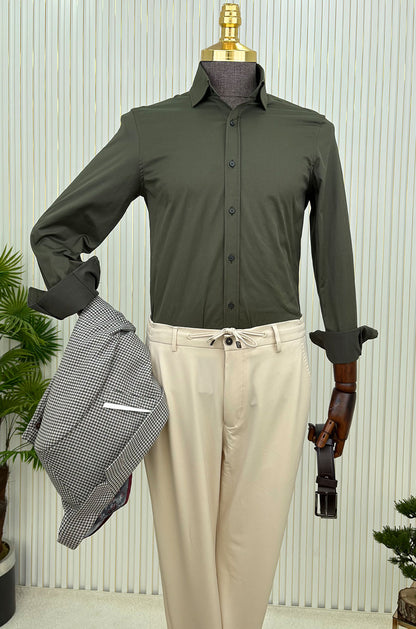 Kaz Ayağı Desenli Kombin Takım Elbise