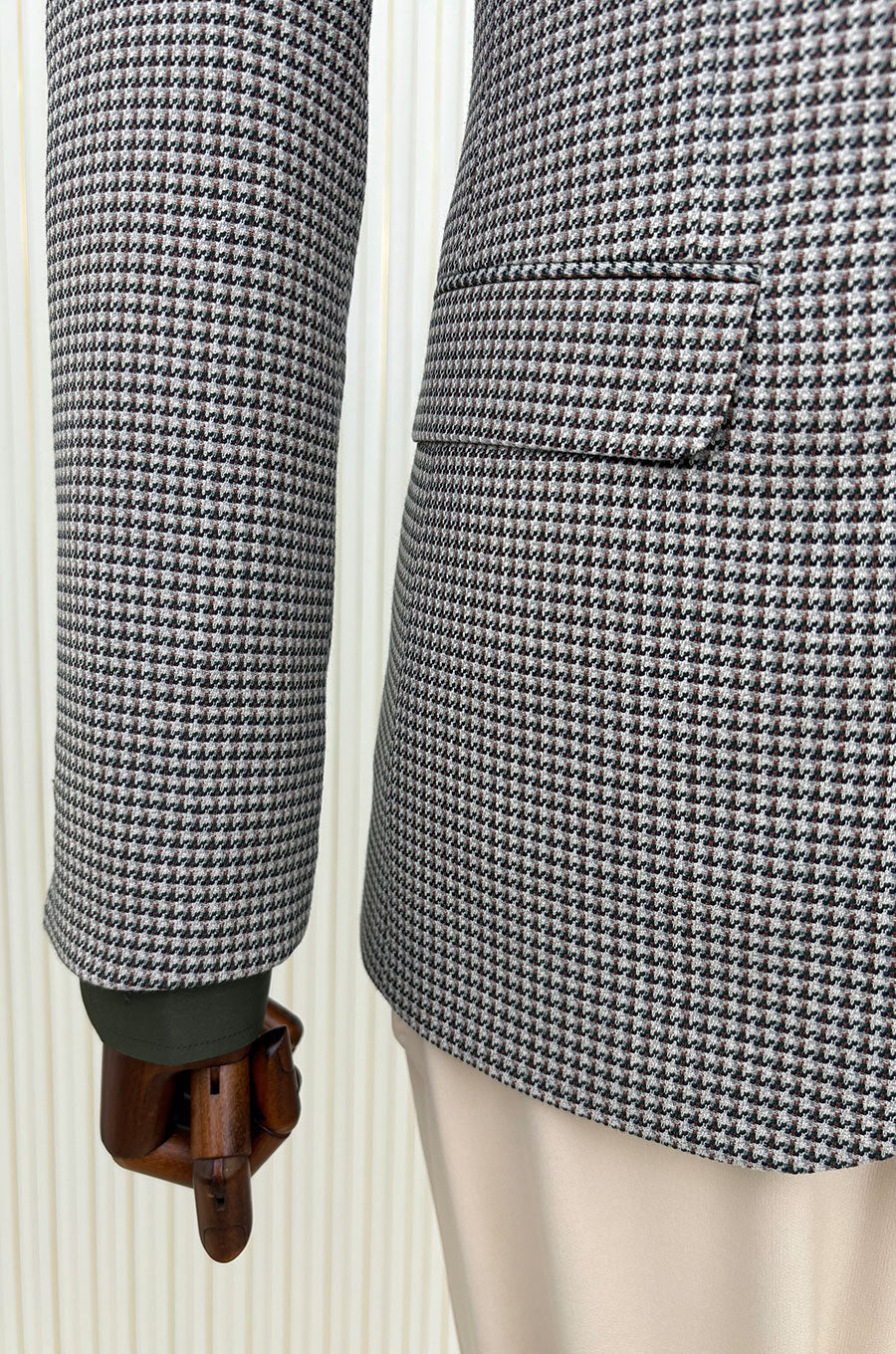 Kaz Ayağı Desenli Kombin Takım Elbise