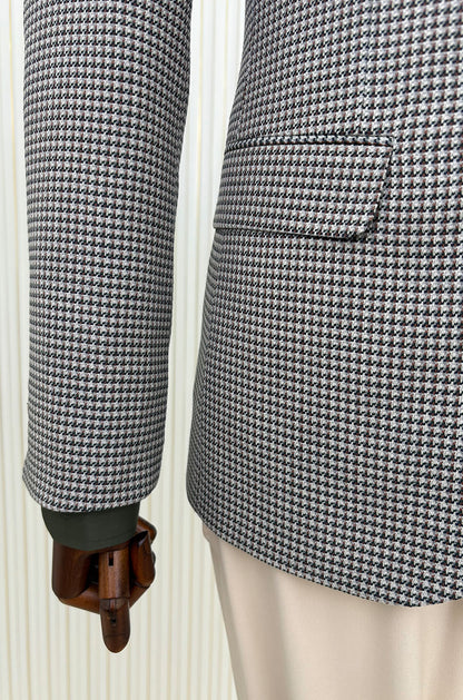 Kaz Ayağı Desenli Kombin Takım Elbise