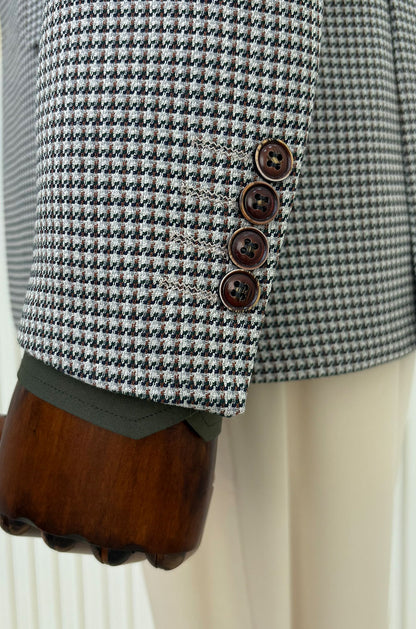 Kaz Ayağı Desenli Kombin Takım Elbise