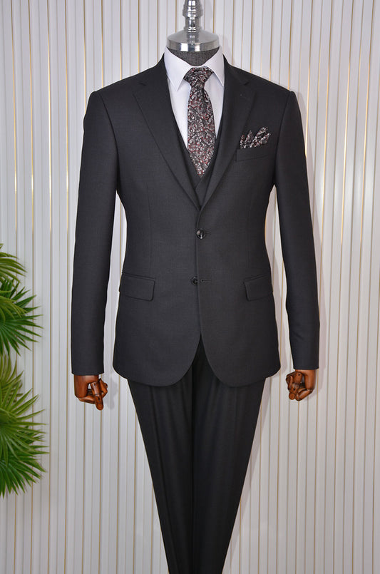 İtalyan Stil Slimfit DESENLİ Ceket Yelek Pantolon Takım Elbise