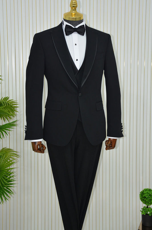 İtalyan Stil Şal Yaka Slim-fit Damatlık Takım Elbise