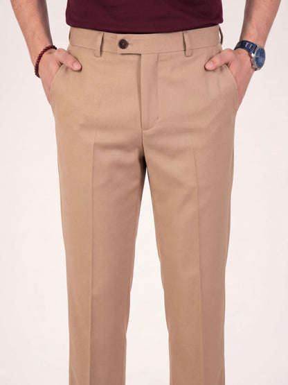 Erkek Slim Fit Kum Beji Renk Kumaş Pantolon