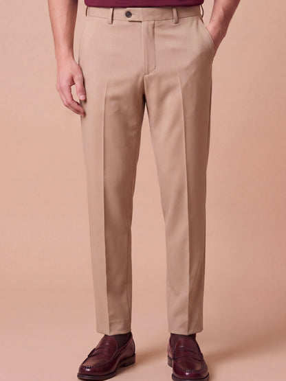 Erkek Slim Fit Kum Beji Renk Kumaş Pantolon
