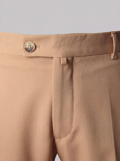 Erkek Slim Fit Kum Beji Renk Kumaş Pantolon
