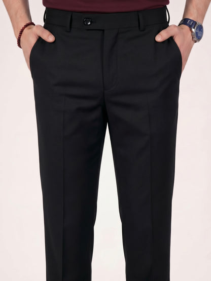 Erkek Slim Fit Siyah Renk Kumaş Pantolon