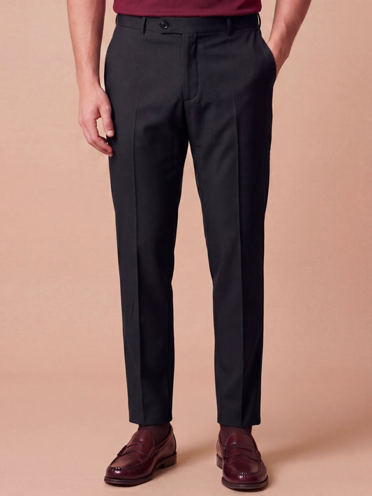 Erkek Slim Fit Siyah Renk Kumaş Pantolon
