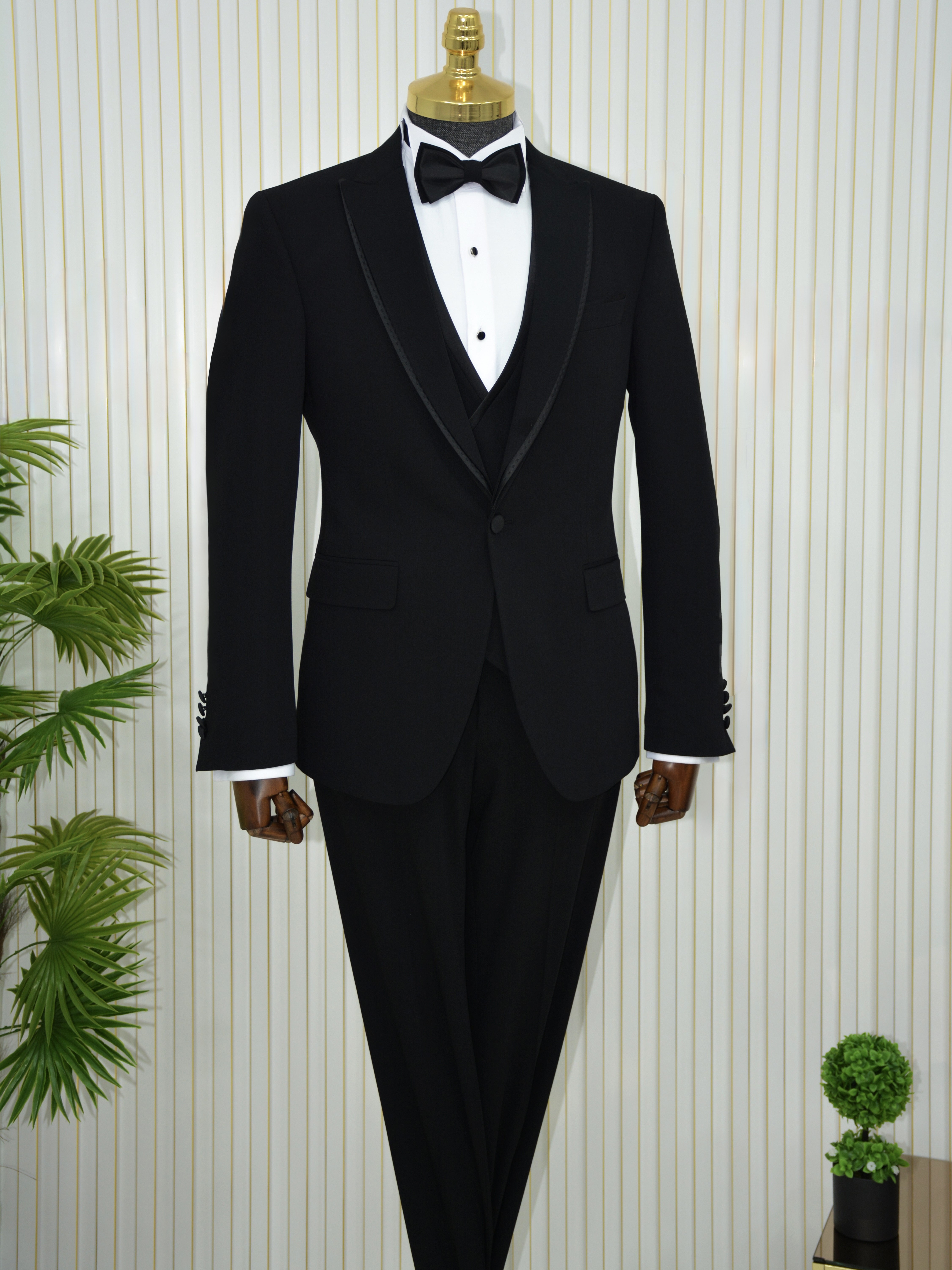 İtalyan Stil Şal Yaka Slimfit Damatlık  Takım Elbise
