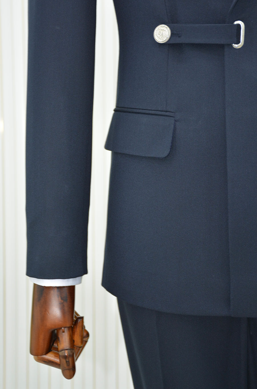 İtalyan Stil Slimfit Kruvaze Belden Düğmeli Ceket  Pantolon Takım Elbise