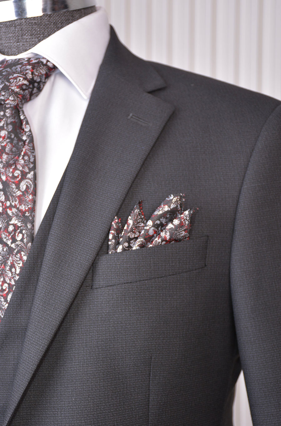 İtalyan Stil Slimfit DESENLİ Ceket Yelek Pantolon Takım Elbise